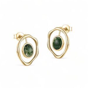 Silver-gold-plated-hoop-inlaid-moss-agate-earrings-min.jpg