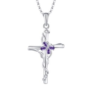 Sterling-Silver-Purple-Cubic-Zirconia-Cross-Pendant-Necklace.jpg